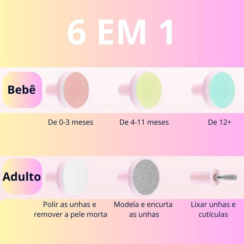 Lixa de Unha Elétrico Para Bebê Com Estojo