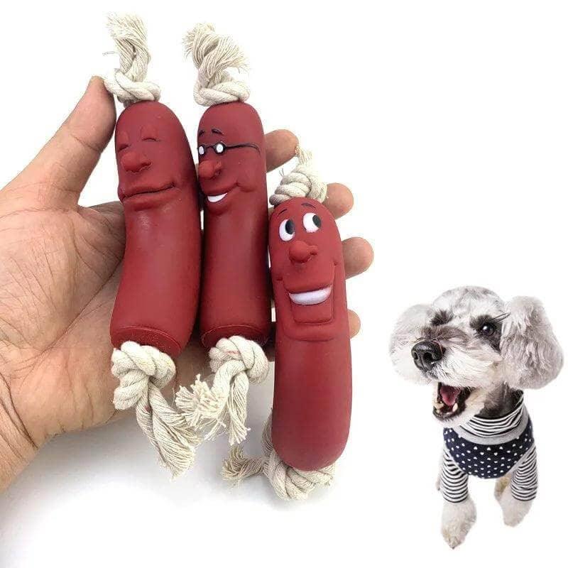 Brinquedo de cachorro em forma de salsicha