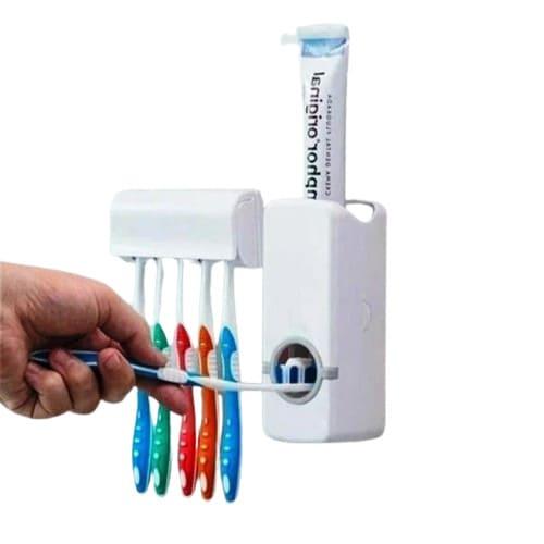 Dispenser Automático de Creme Dental + Suporte para 5 escovas